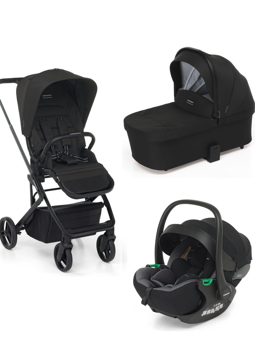Trio tictoc + seggiolino rek black+ adattatore - ebony - foppapedretti
