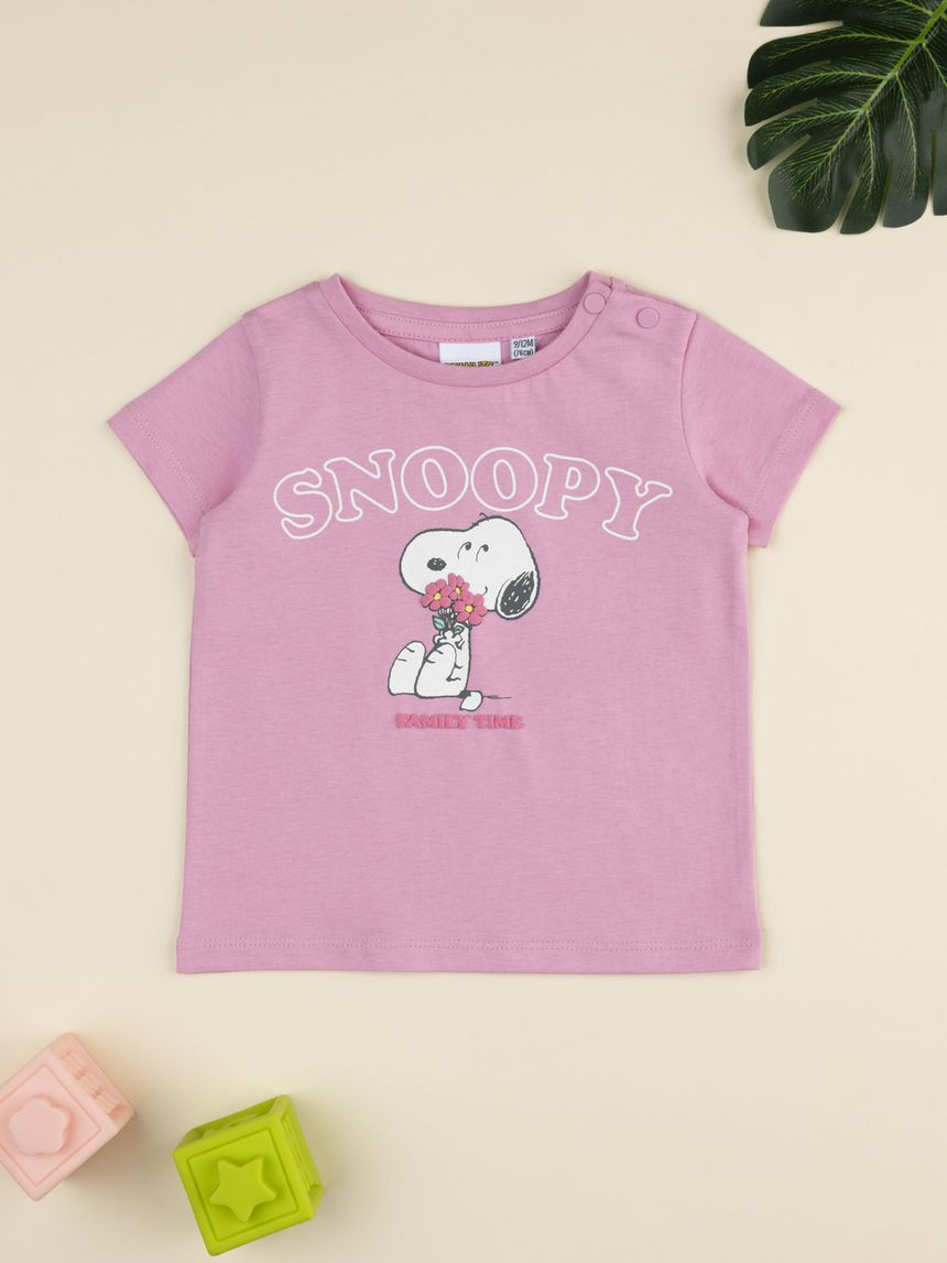 T-shirt rosa bimba snoopy