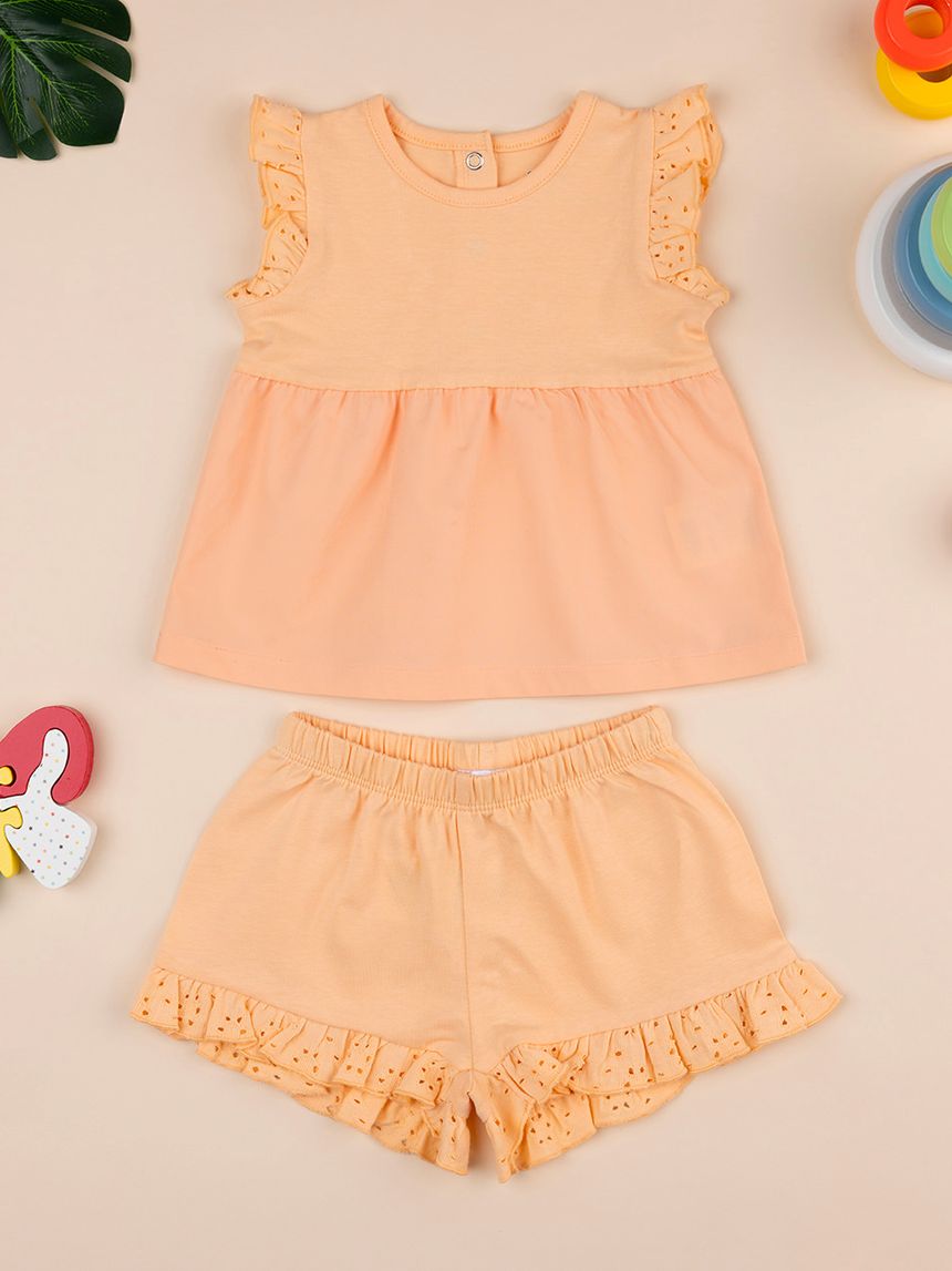 Completo bimba arancione sangallo