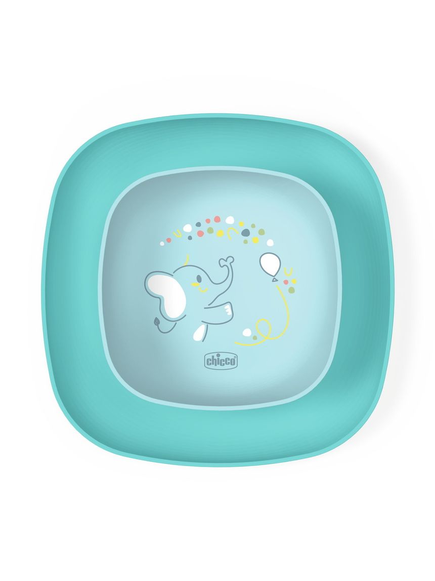 Set piatto piano e ciotola 12m+ azzurro - chicco