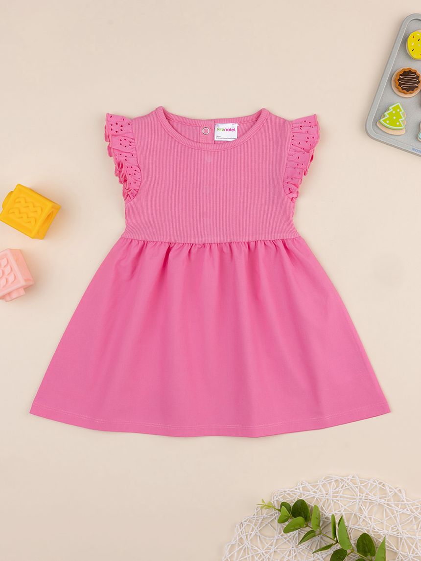 Abito mare bimba rosa con frill
