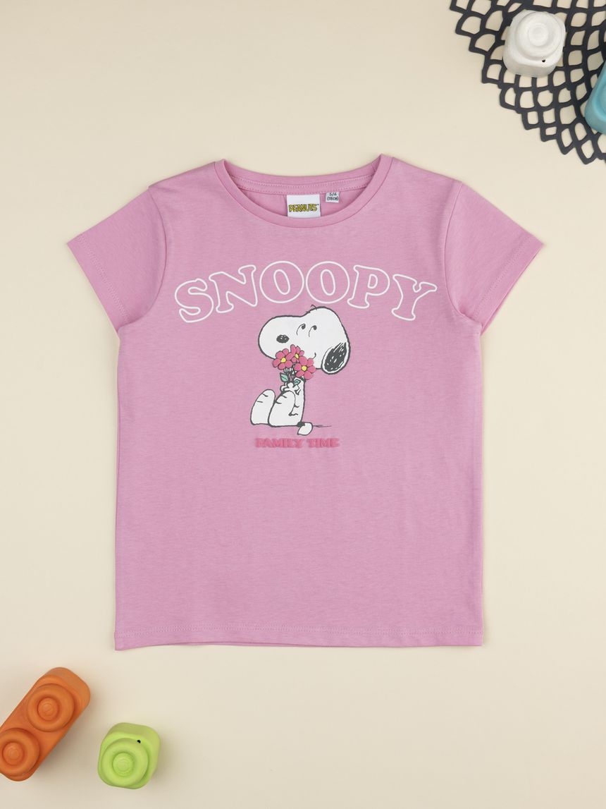 T-shirt rosa bambina snoopy
