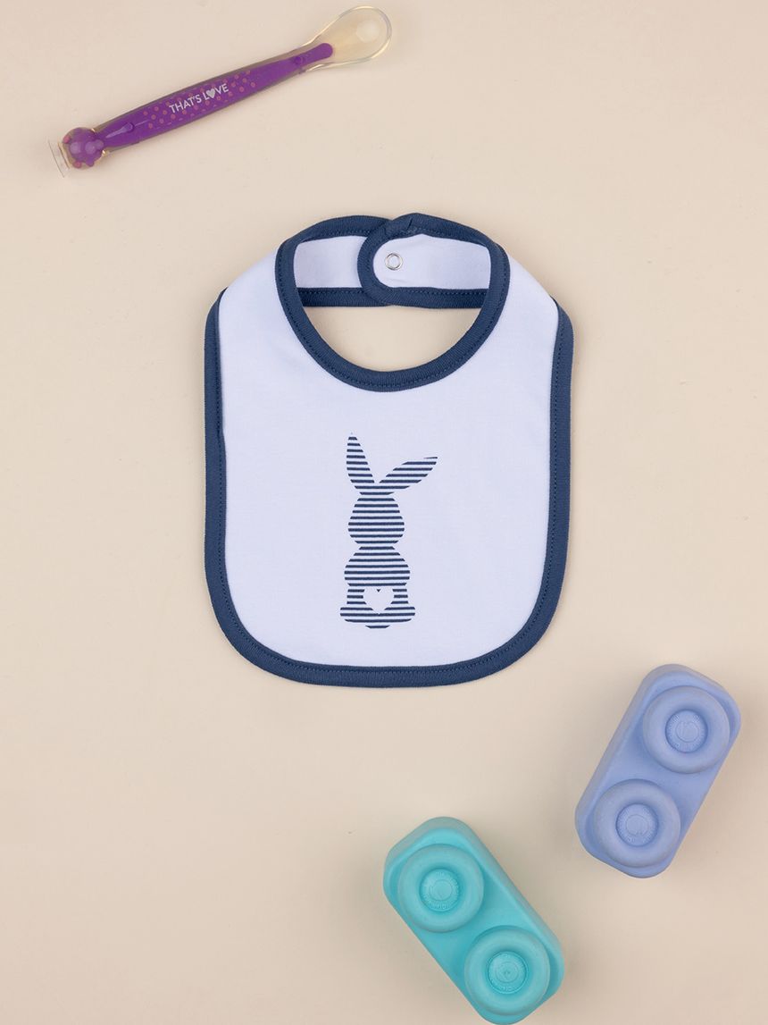 Bavaglino bimba blu coniglio