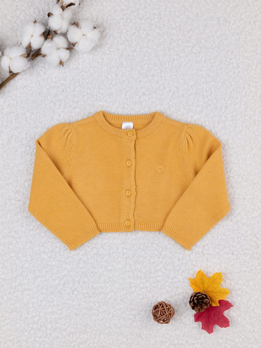 Cardigan tricot bimba giallo