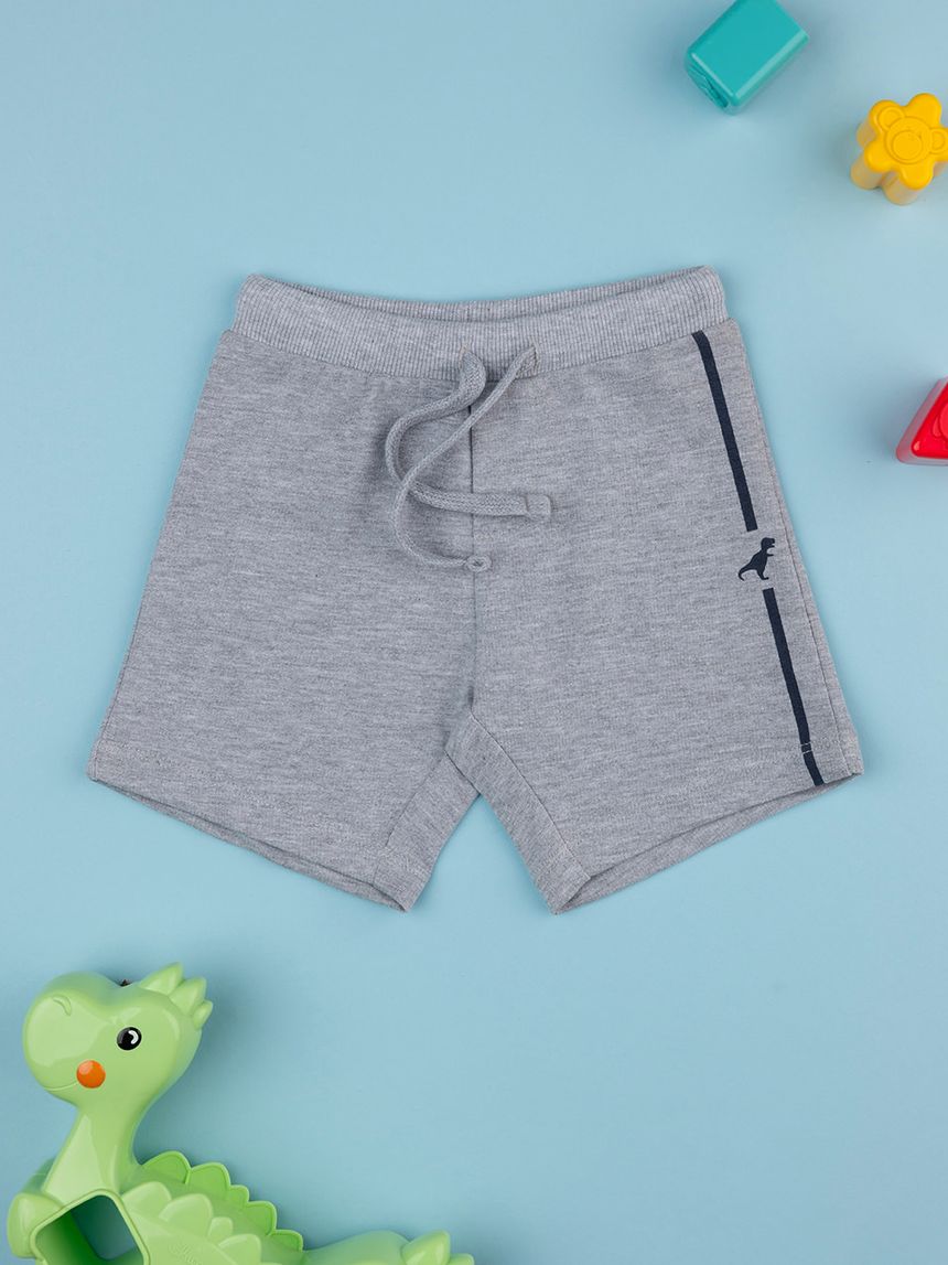 Shorts bimbo grigio banda blu