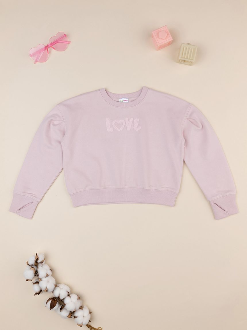 Falpa rosa con ricamo spugna