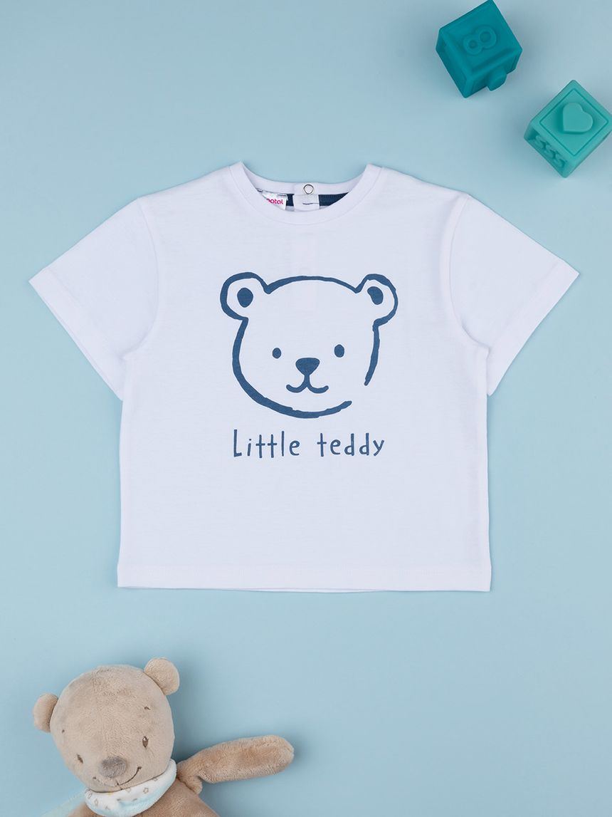 T-shirt bimbo teddy bianca