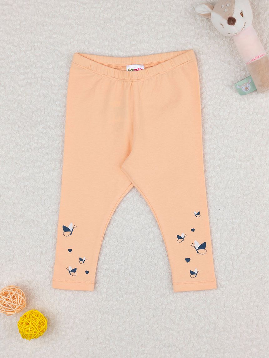 Legging bimba arancioni farfalle
