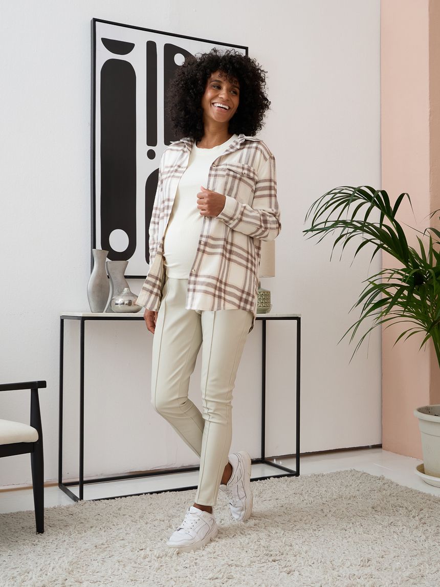 Pantalone premaman skinny in finta pelle