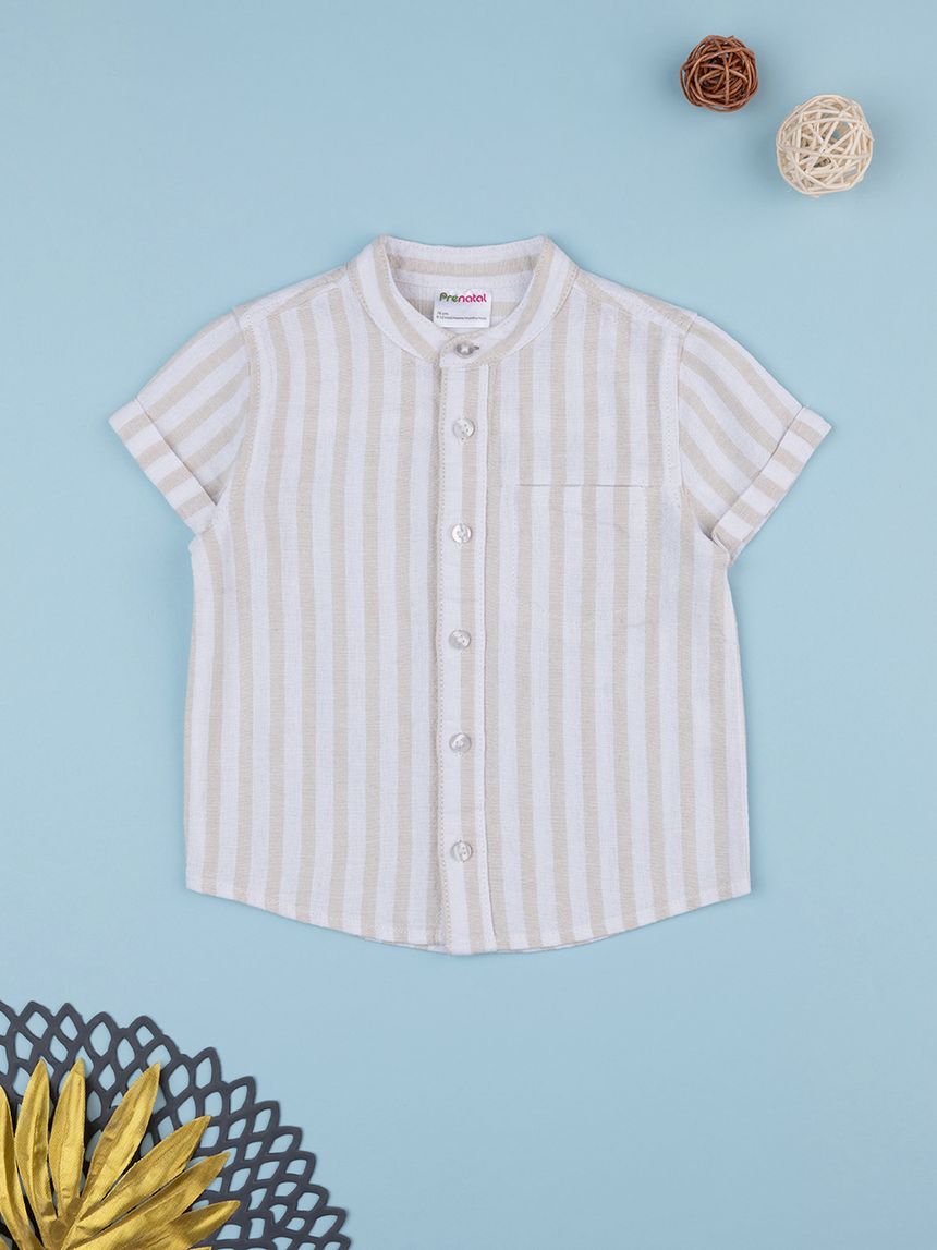 Camicia bimbo rigata beige