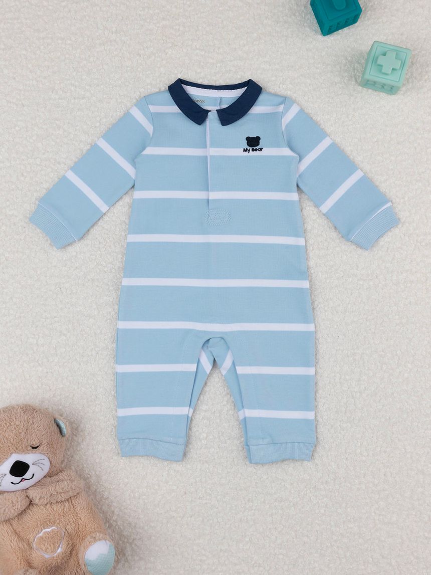 Tutina bimbo azzurra righe