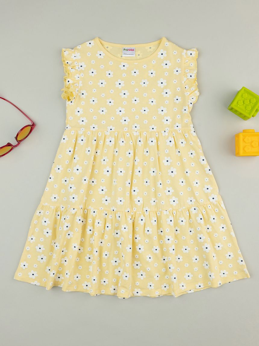 Abito bimba giallo stampato