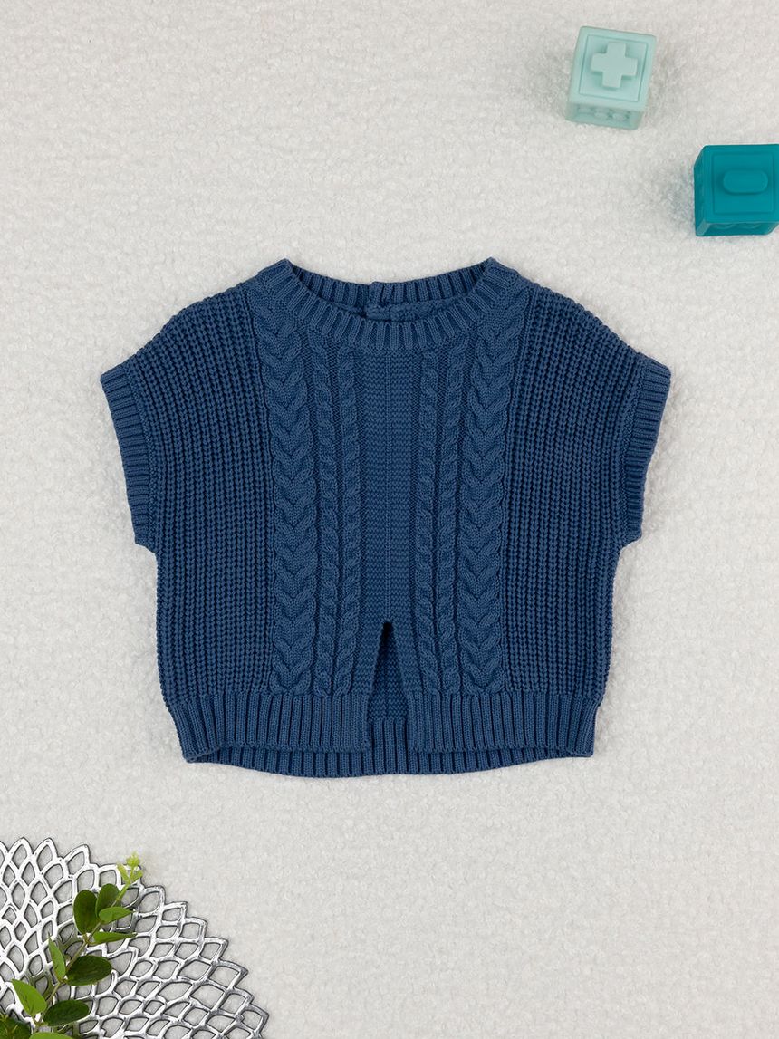 Maglia tricot blu bimba