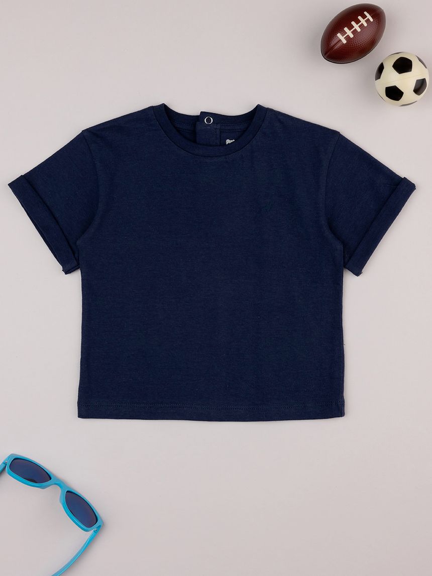 T-shirt blu scuro bimbo