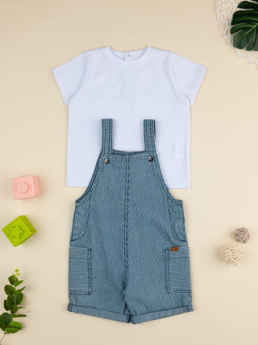 Completo bimbo salopette chambray