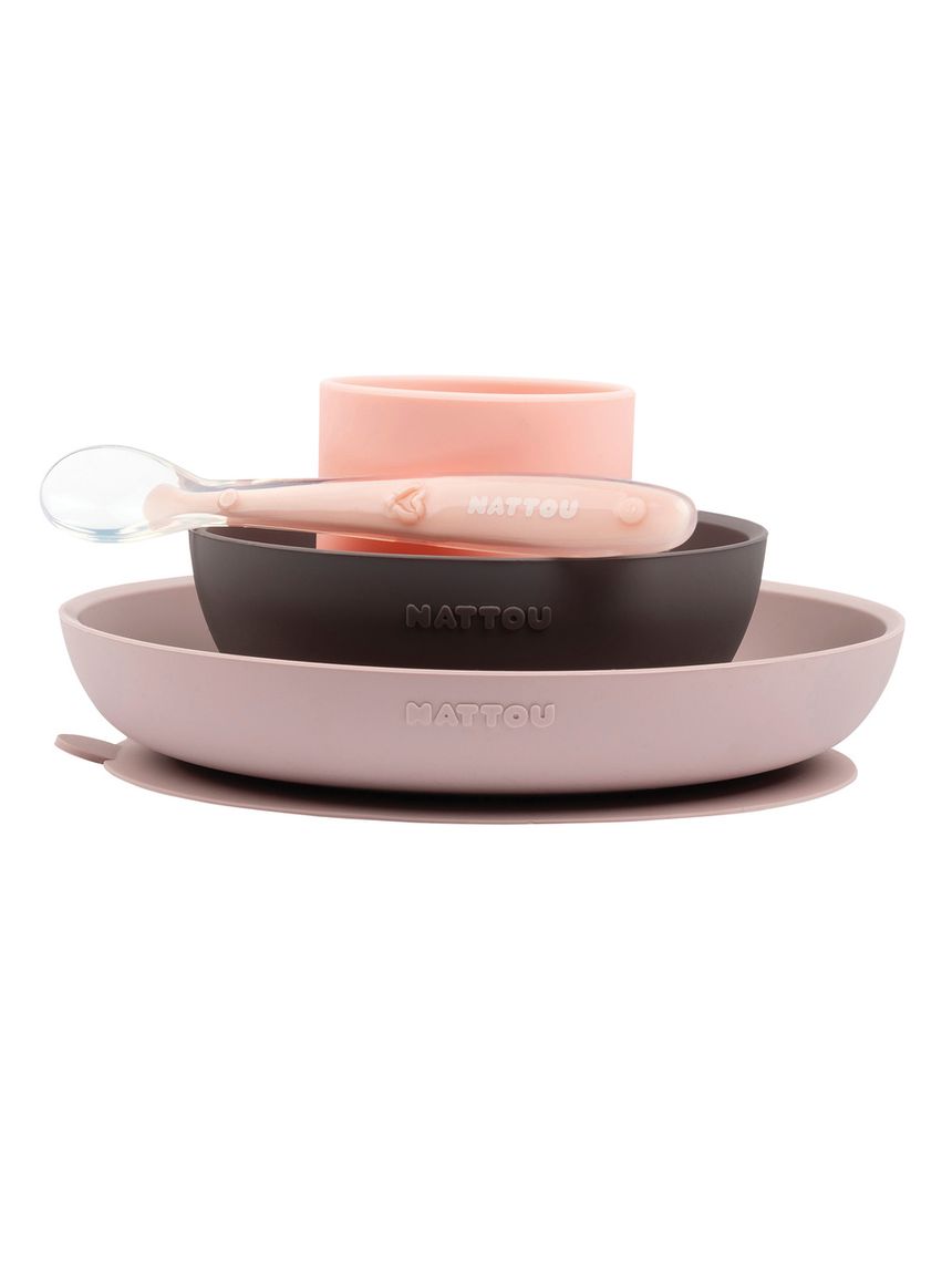 Set 4 pezzi rosa per la pappa in silicone - nattou