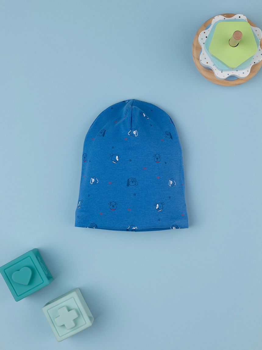 Berretto bimbo blu stampato