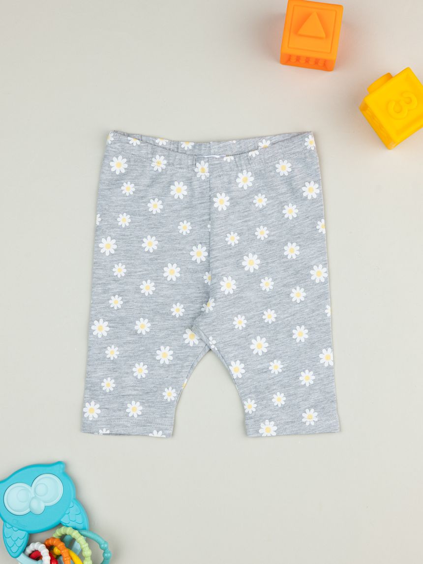 Leggings  grigio chiaro bimba margherite