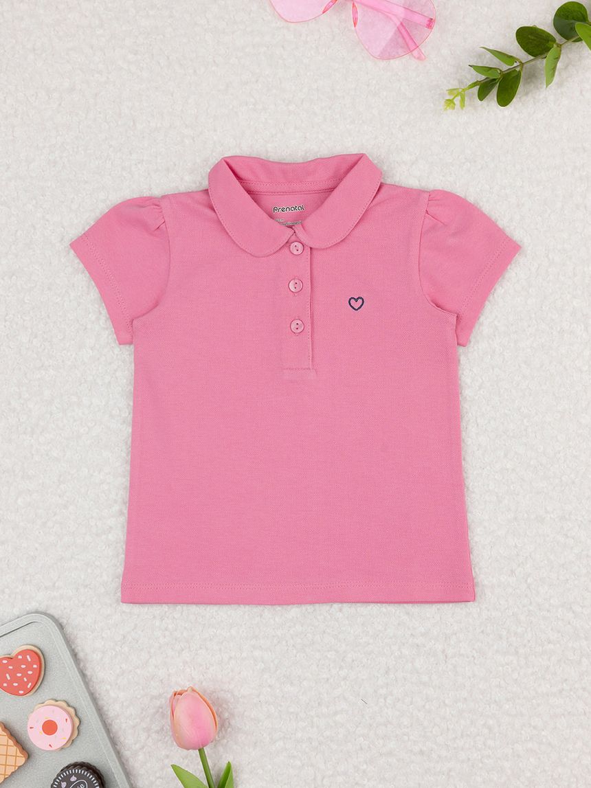 Polo bimba rosa cuore