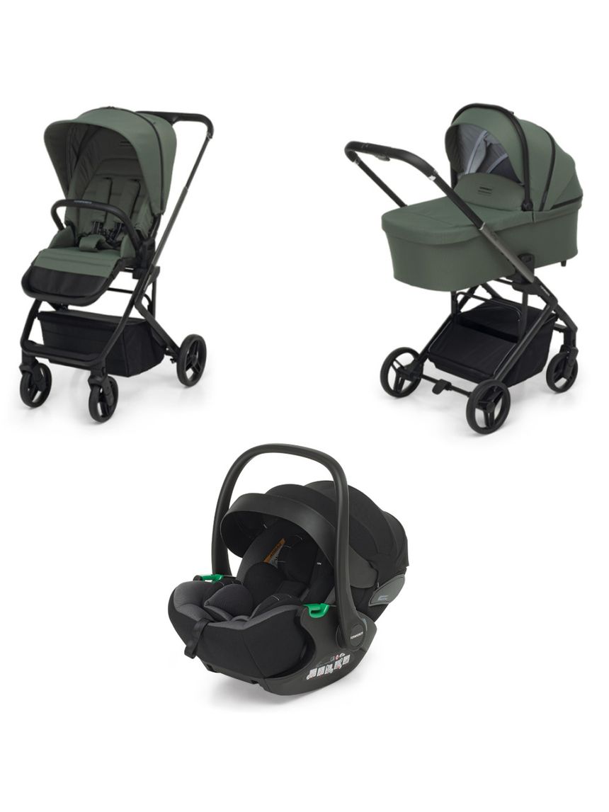 Trio tictoc olive + seggiolino rek black+ adattatore - foppapedretti