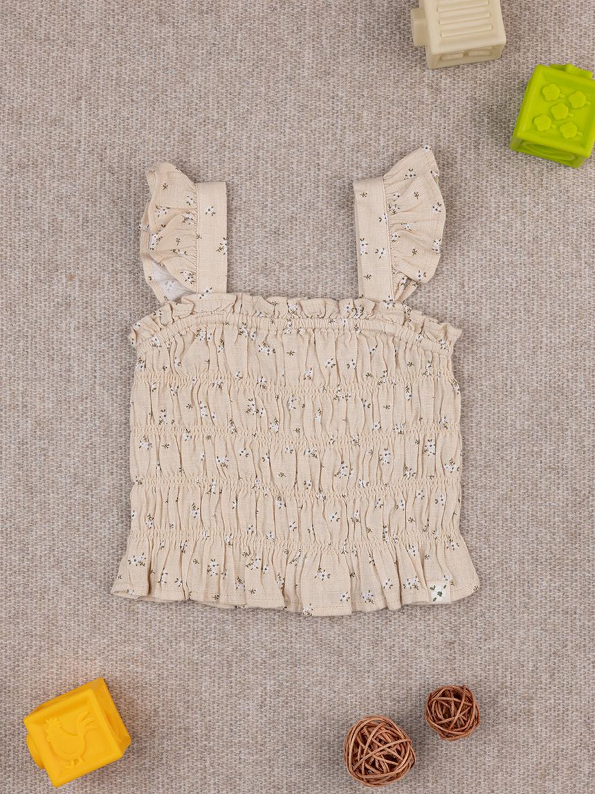 Canotta bimba beige