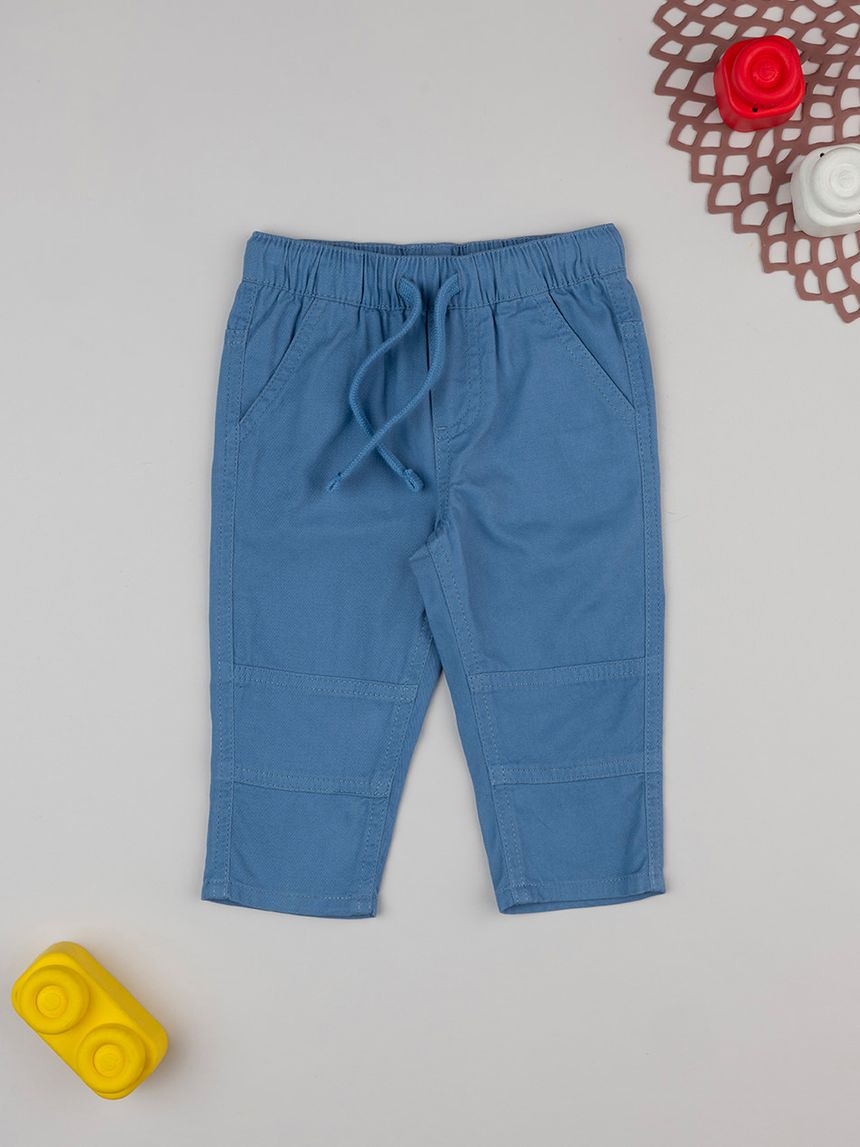 Pantalone twill bimbo azzurro