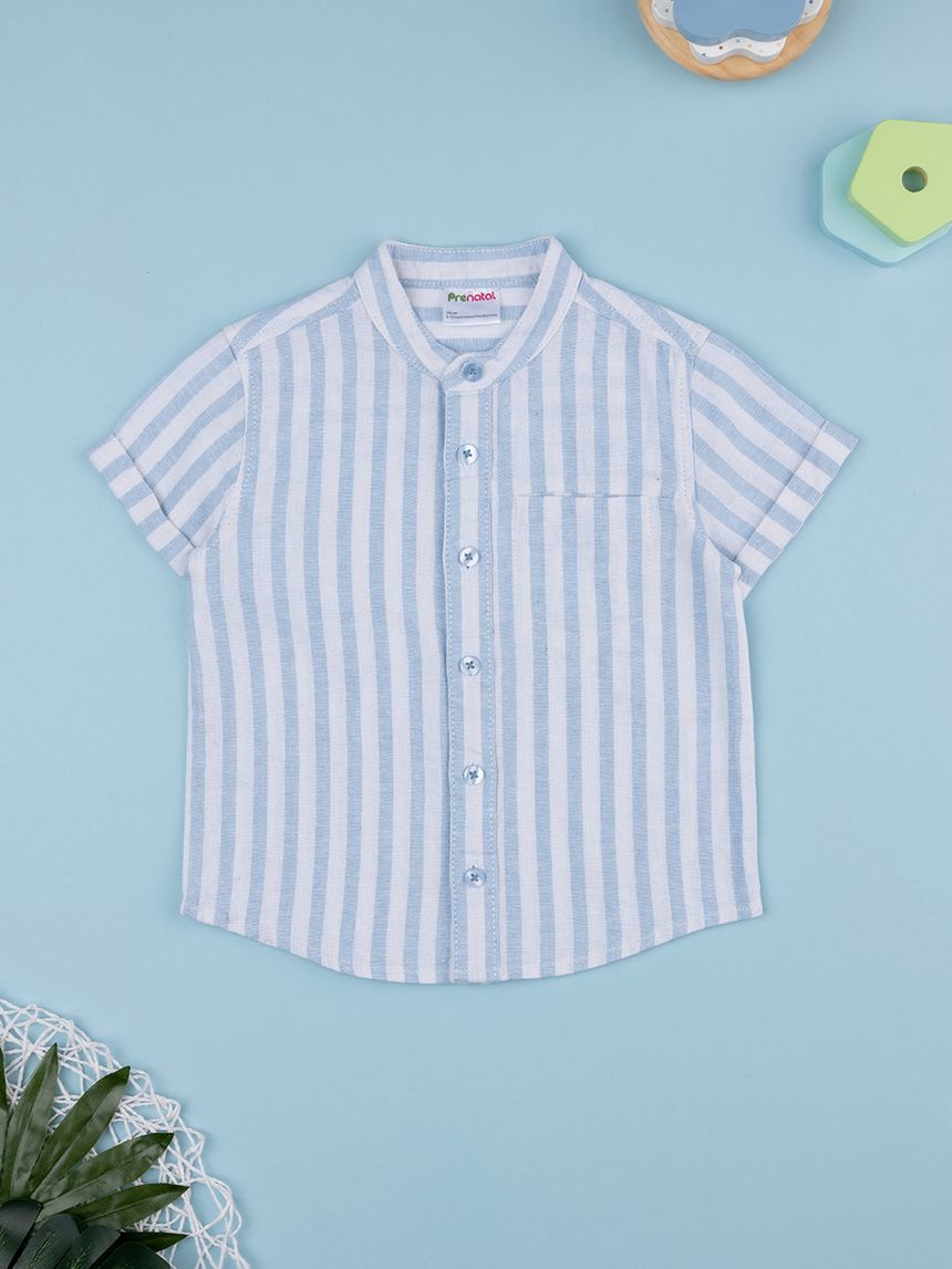 Camicia bimbo rigata azzurra
