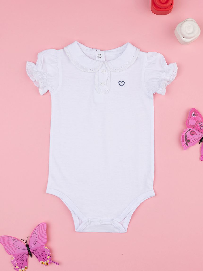 Body bimba bianco sangallo