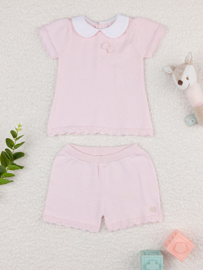 Completo corto bimba trocot rosa