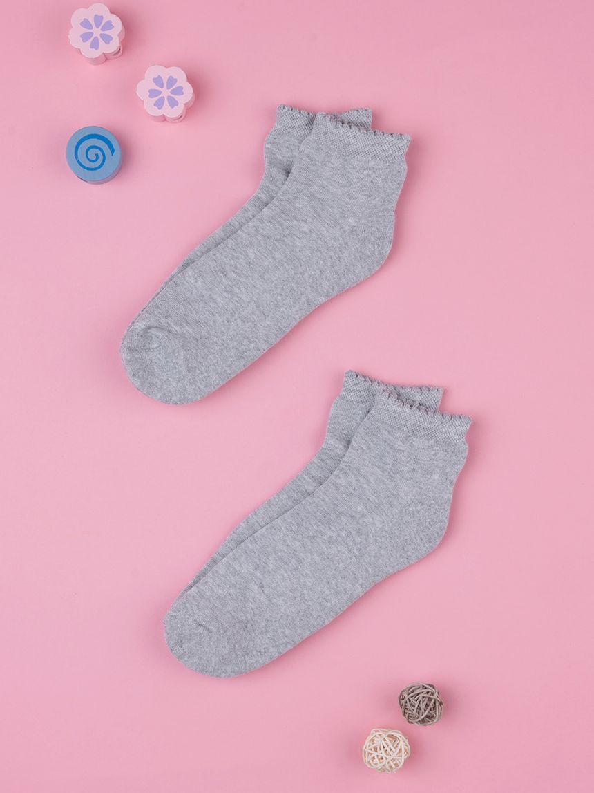 Pack 2 paia di calzine corte grigio mélange