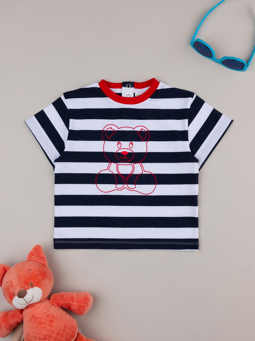 T-shirt bimbo righe bianco/blu