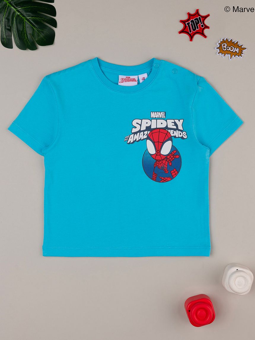 T-shirt bimbo azzurra spidey