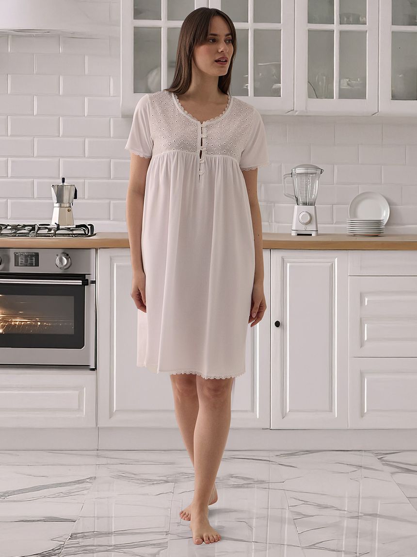 Camicia da notte premaman sangallo bianco
