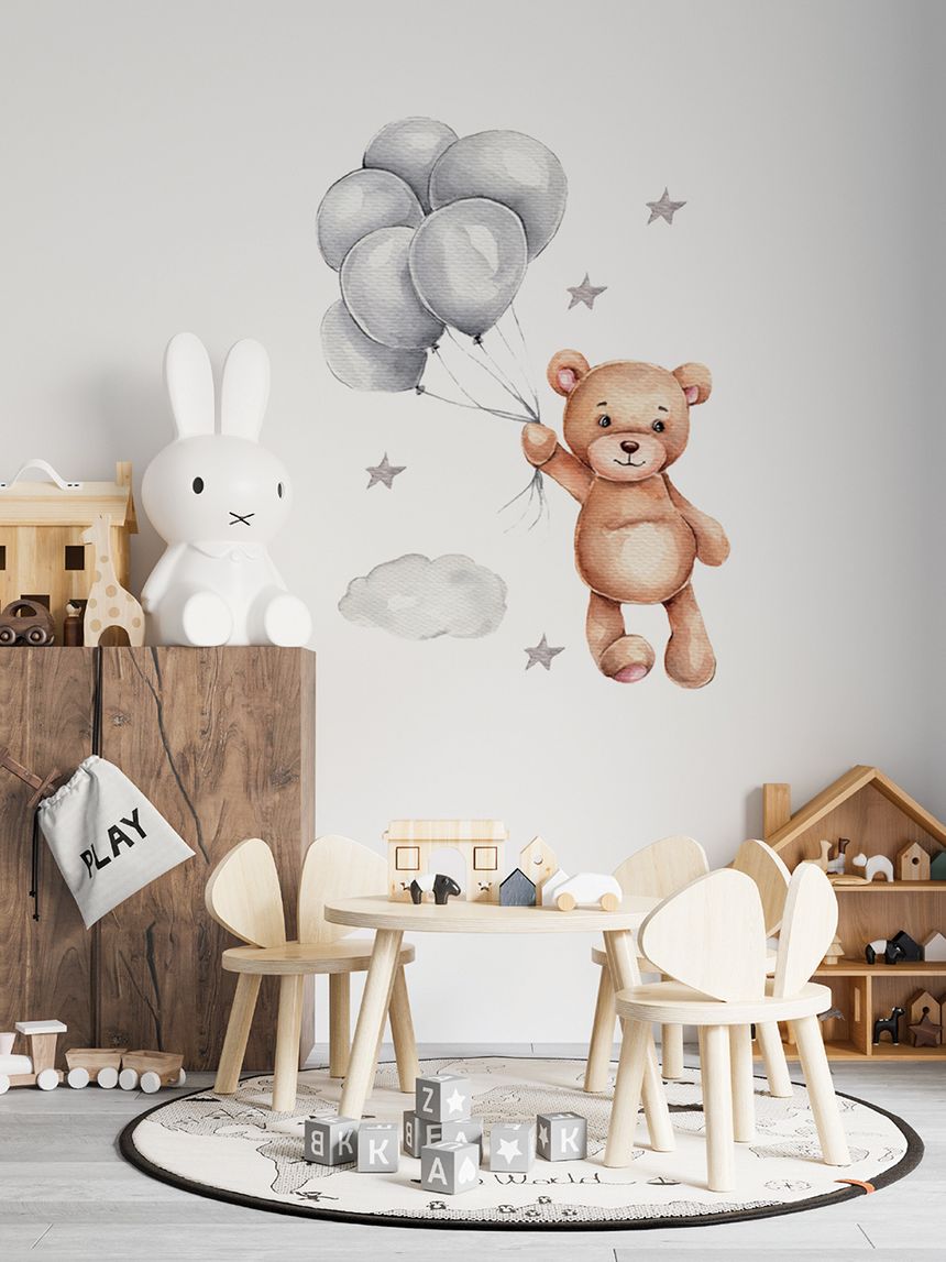 Adesivo decorativo da parete - orsetto con palloncini - autoadesivo - sipo