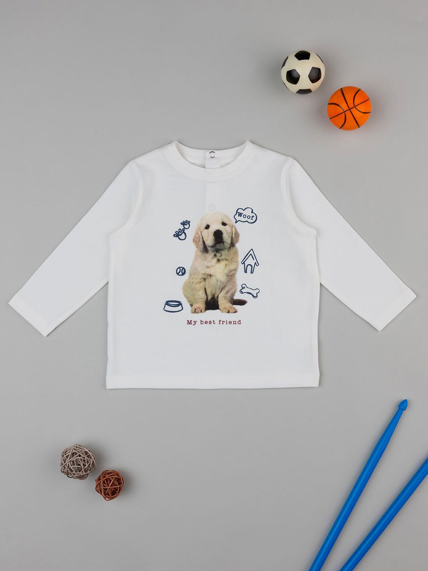 T-shirt bimbo bianca con stampa