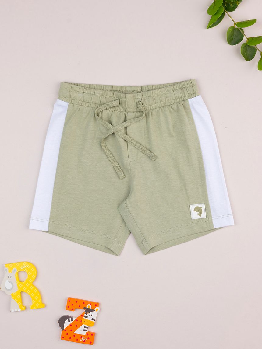 Shorts bimbo verde/bianco