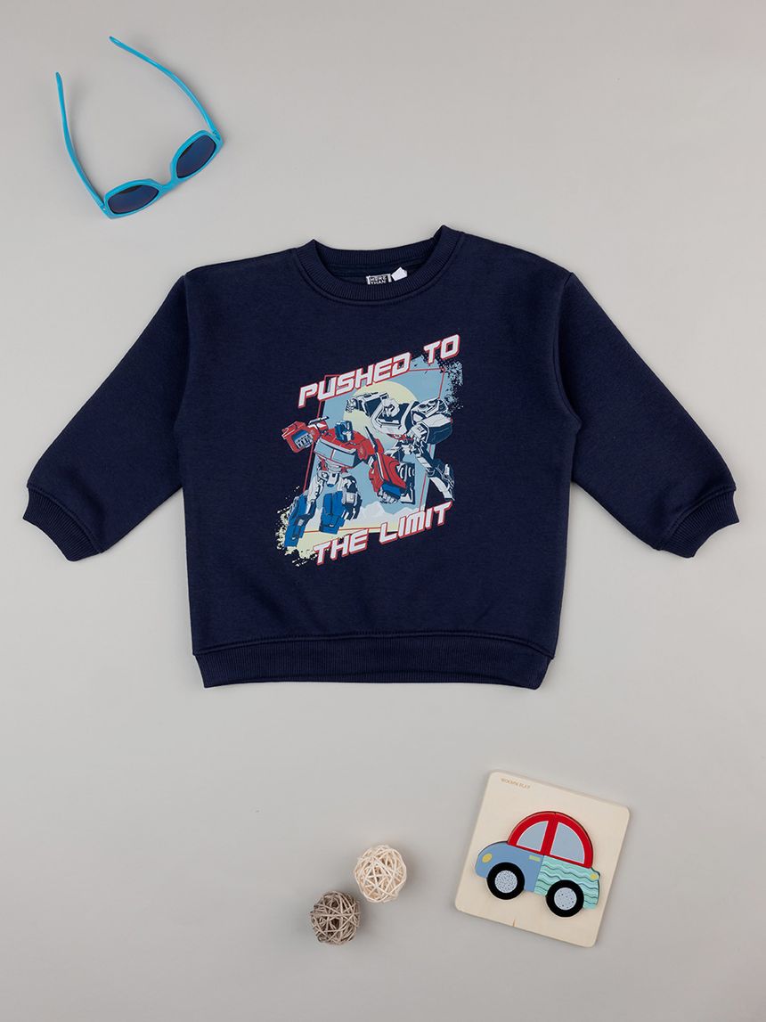 Felpa blu transformer bambino