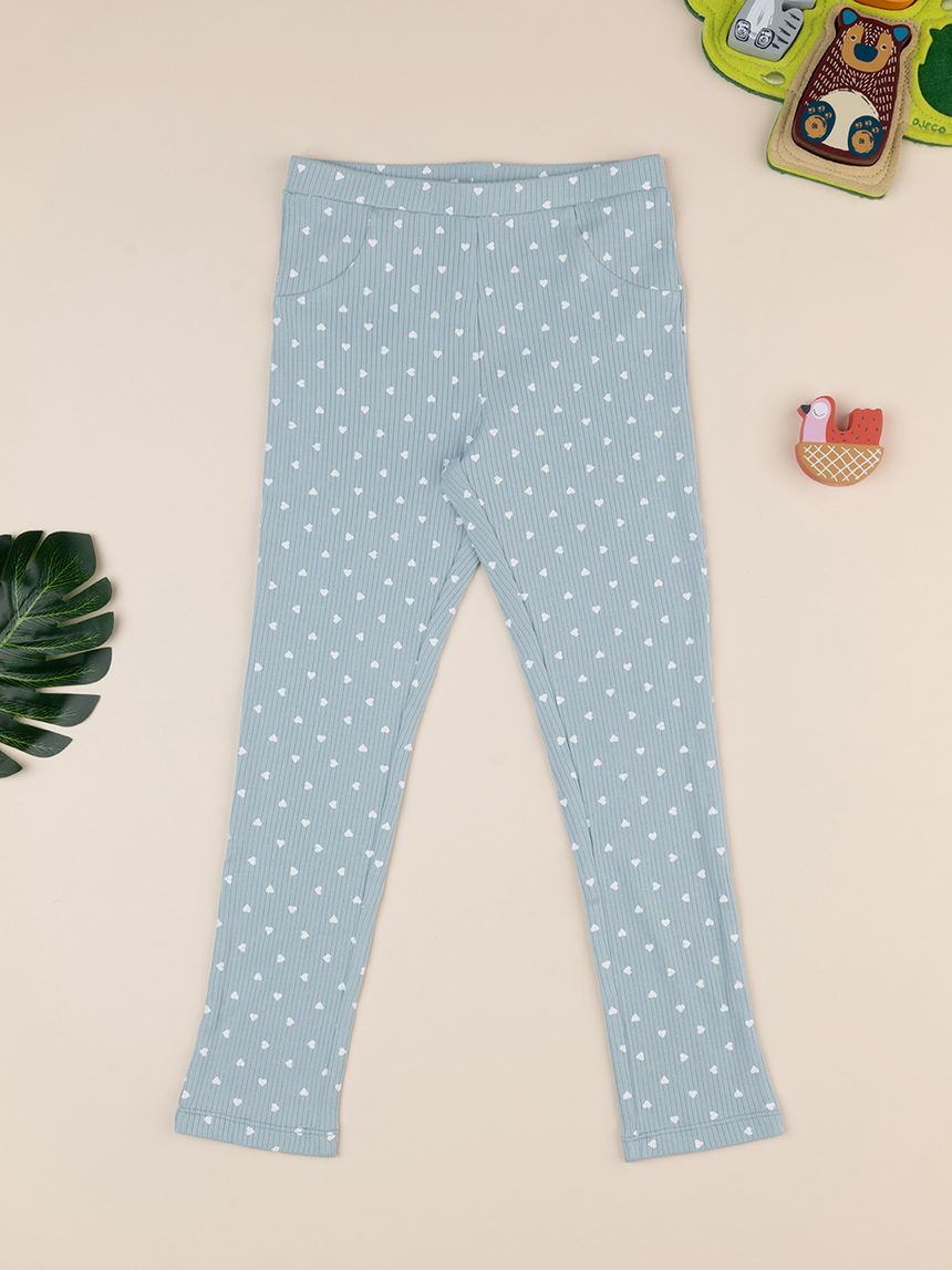 Legging bimba verde stampa allover