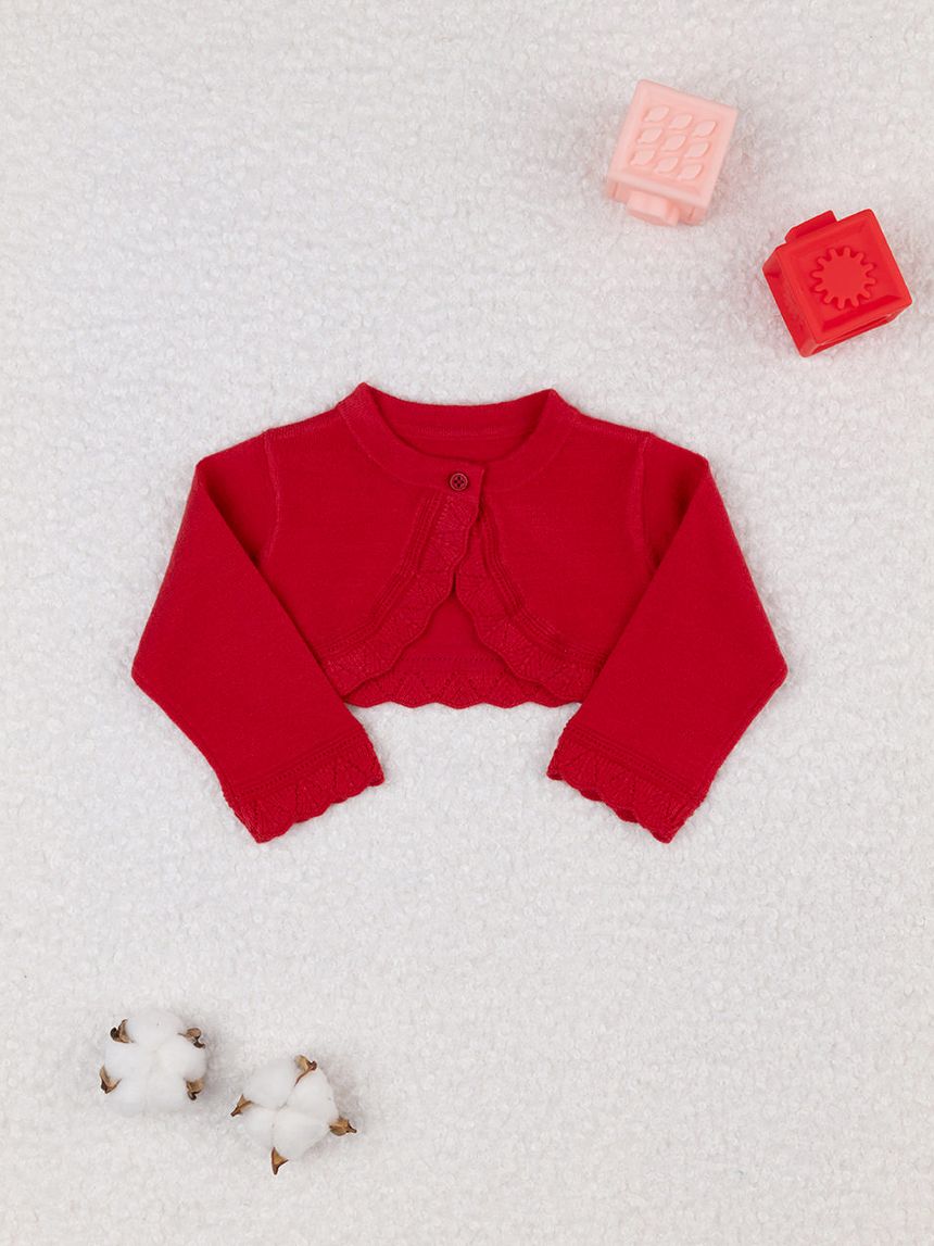 Cardigan bimba rosso