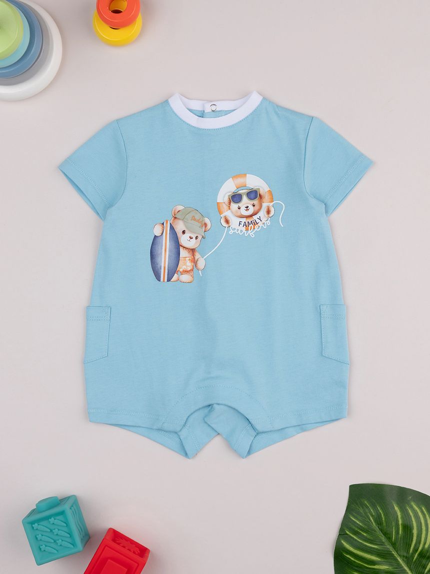 Pagliaccetto bimbo azzurro stampa orsetti