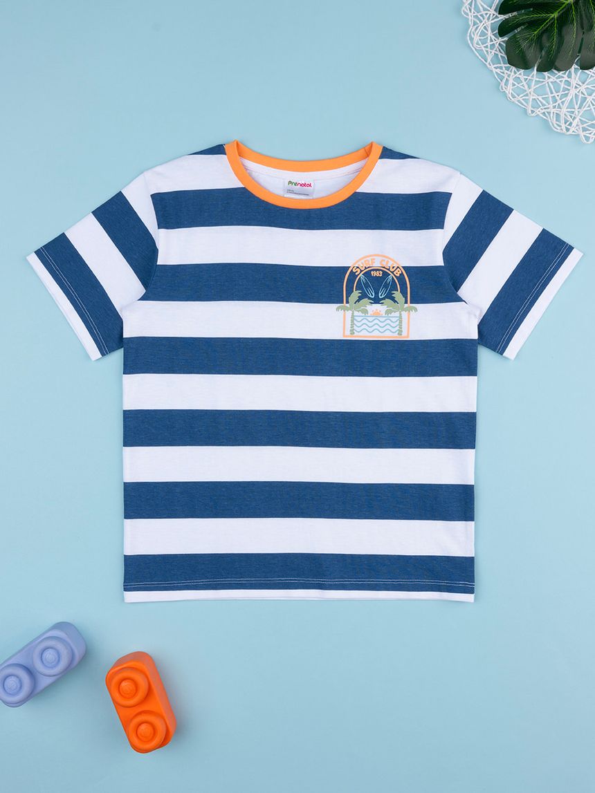 T-shirt bambino righe bianco/blu