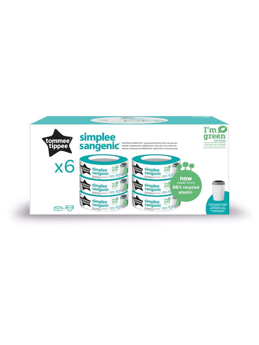 Ricariche simplee sangenic 6 pezzi - tommee tippee