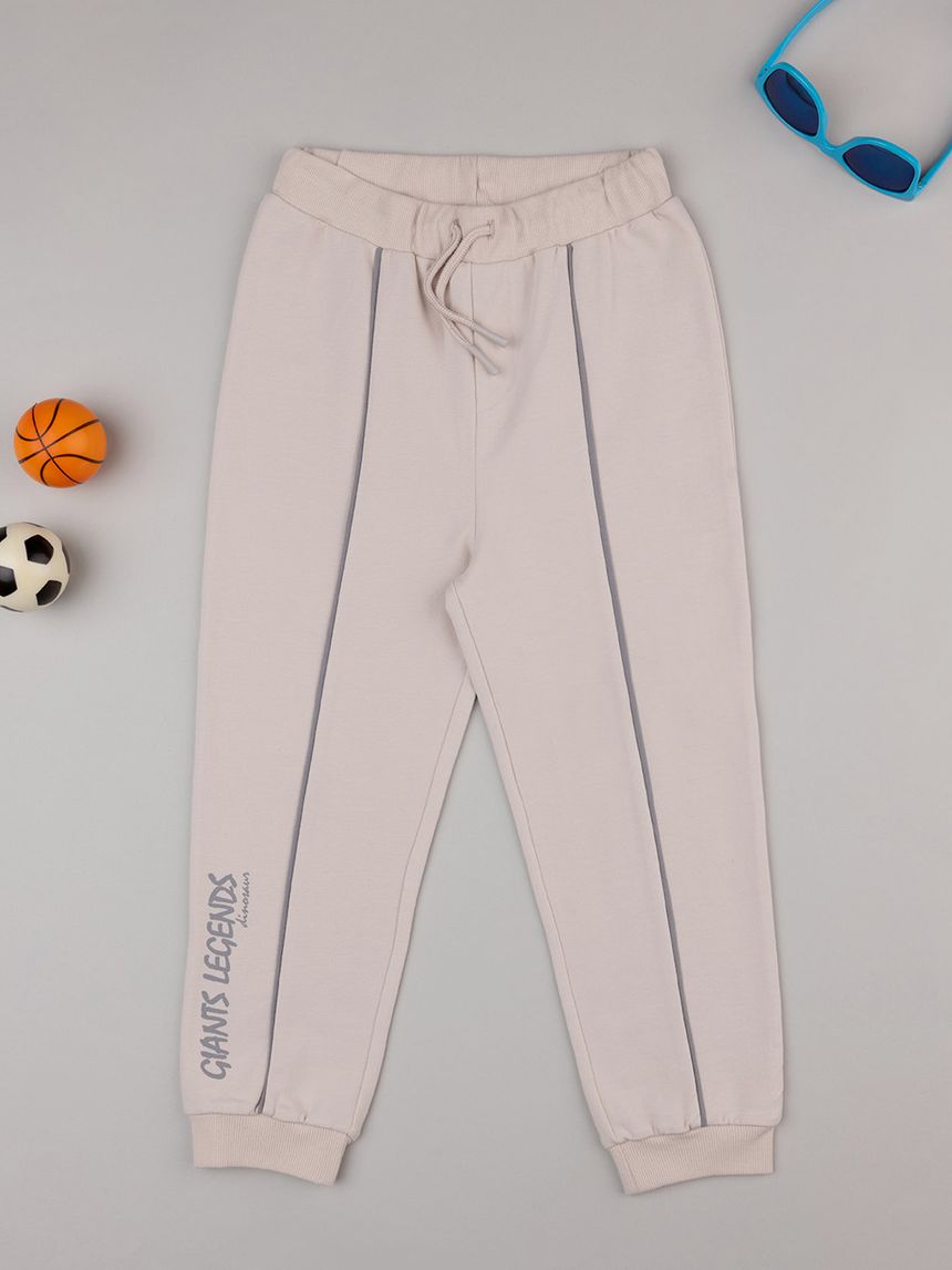 Pantaloni bambino beige dinosauri