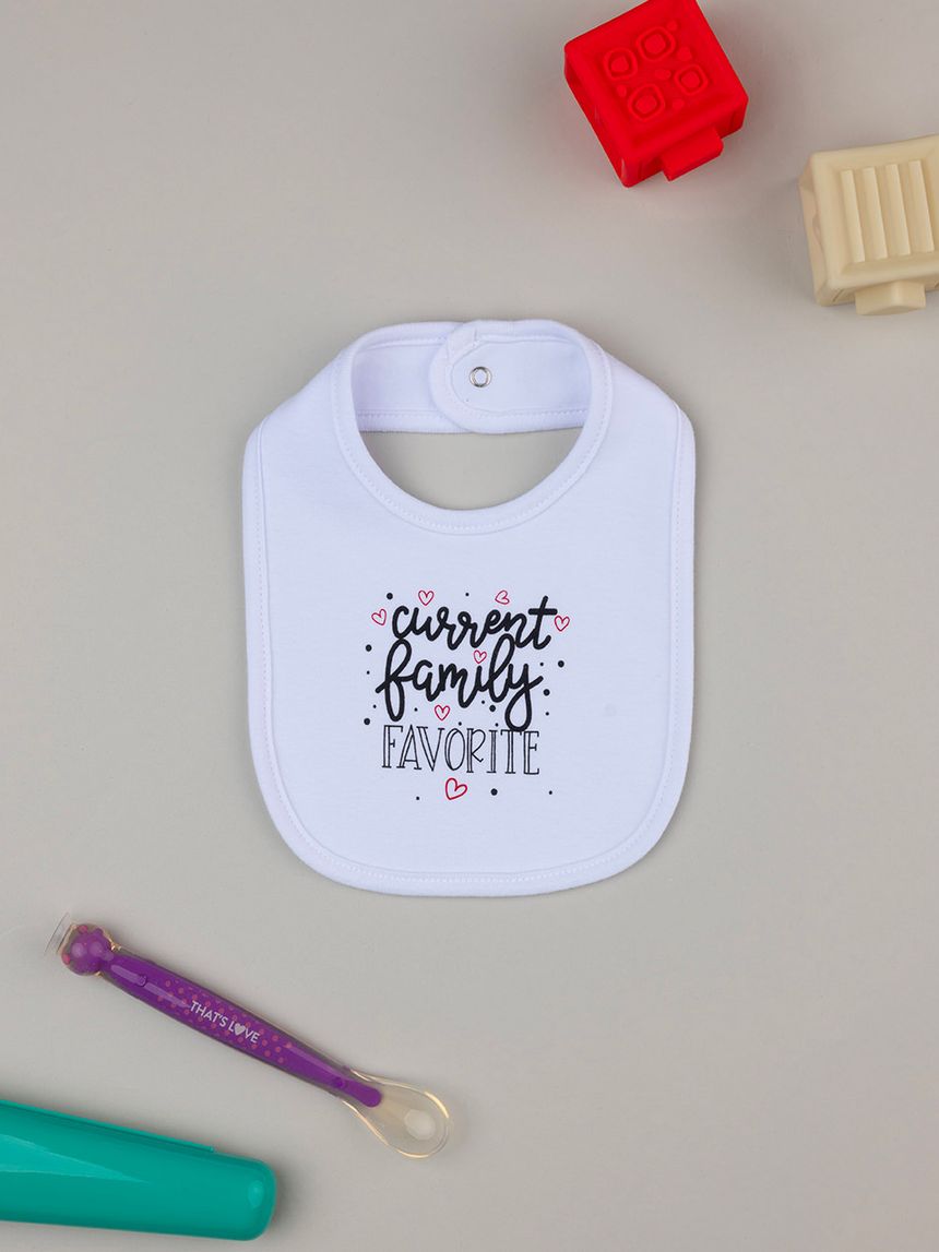 Bavaglino unisex bianco "family"