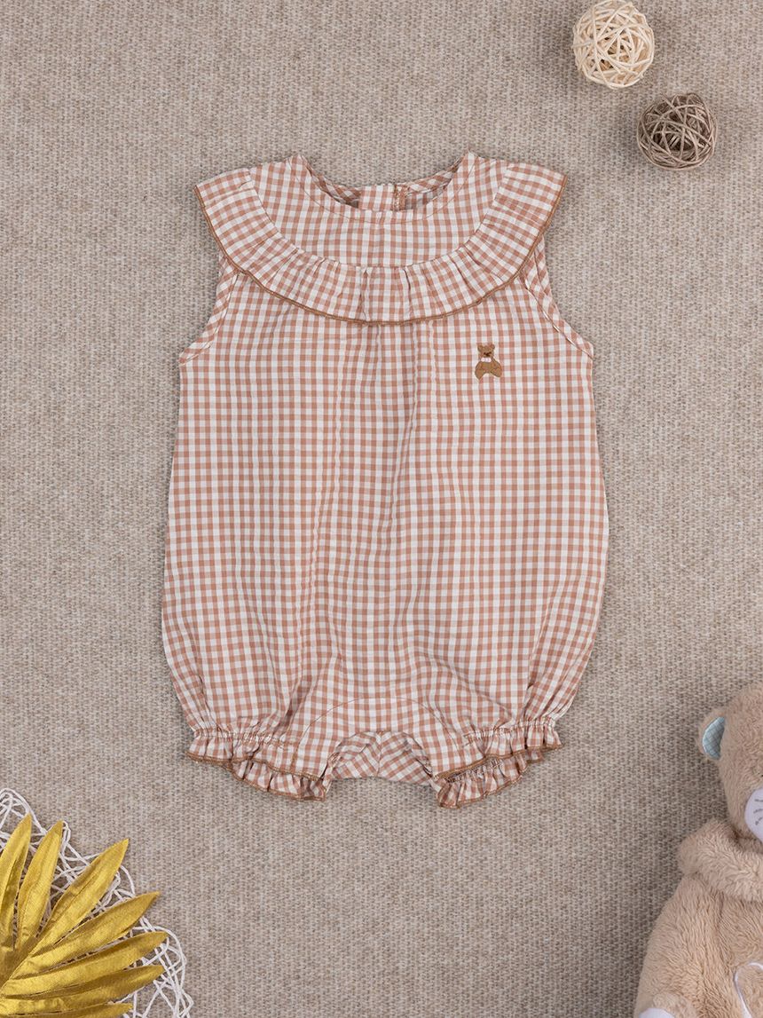 Pagliaccetto vichy marrone