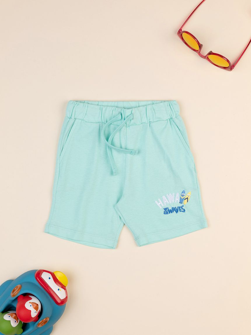 Shorts azzurri bambino con stampa