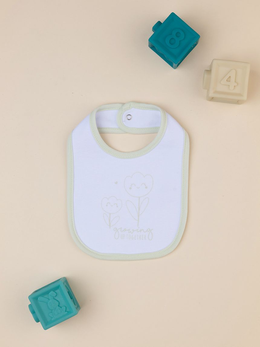 Bavaglino bimba bianco/verde