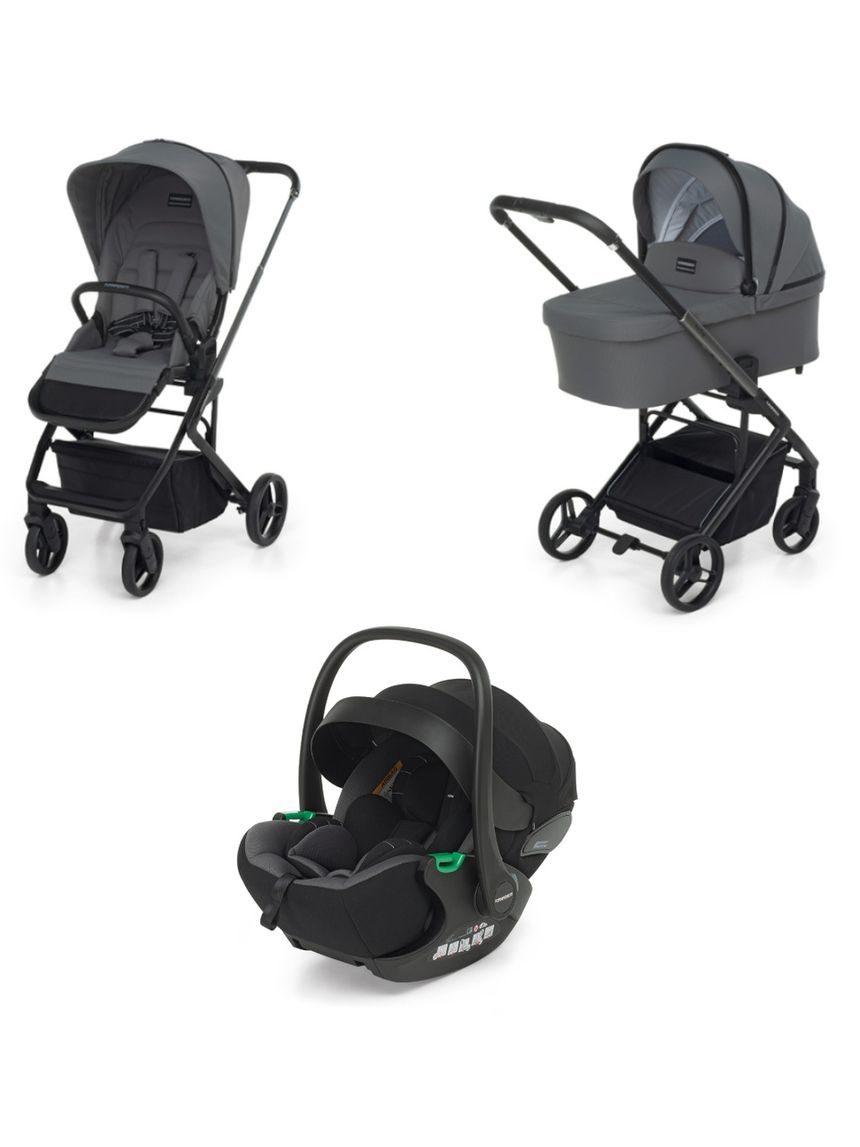 Trio tictoc stone + seggiolino rek black+ adattatore - foppapedretti