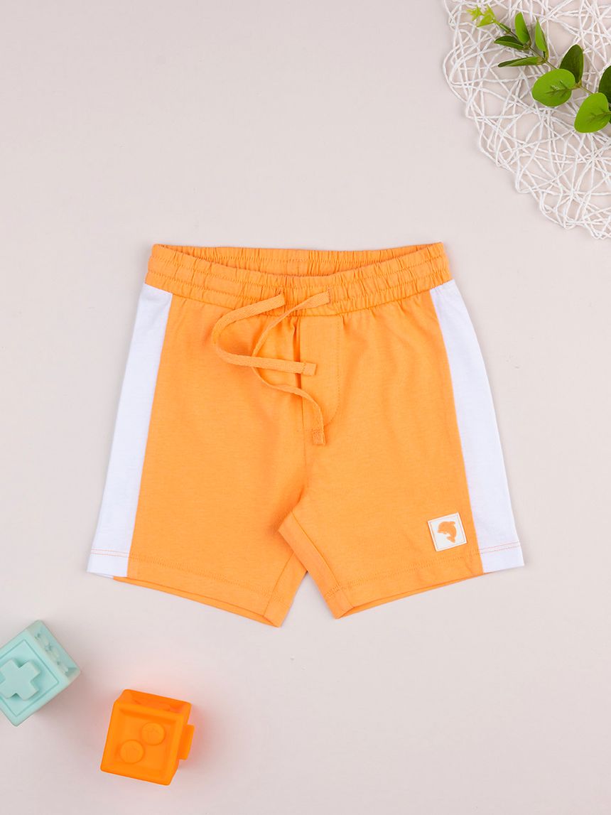 Shorts bimbo arancione/bianco