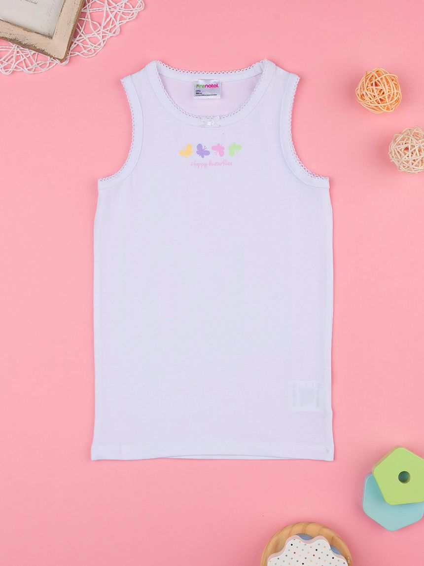 Canotta bimba farfalle colorate